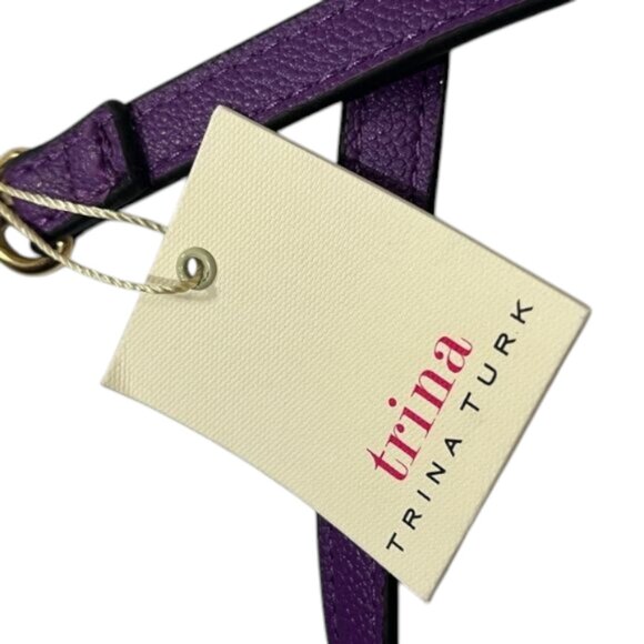 Trina Turk Purple Floral Print Crossbody Bag Gold-tone Hardware NWT - Picture 5 of 11